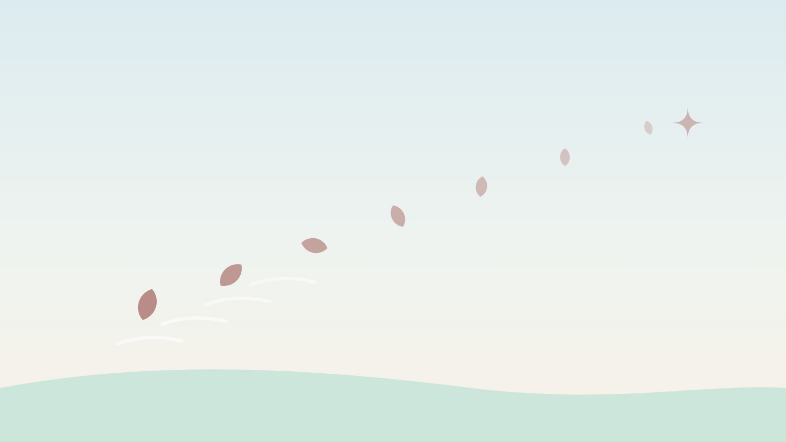 Illustration: Ein Blatt, das vom Wind fortgetragen wird