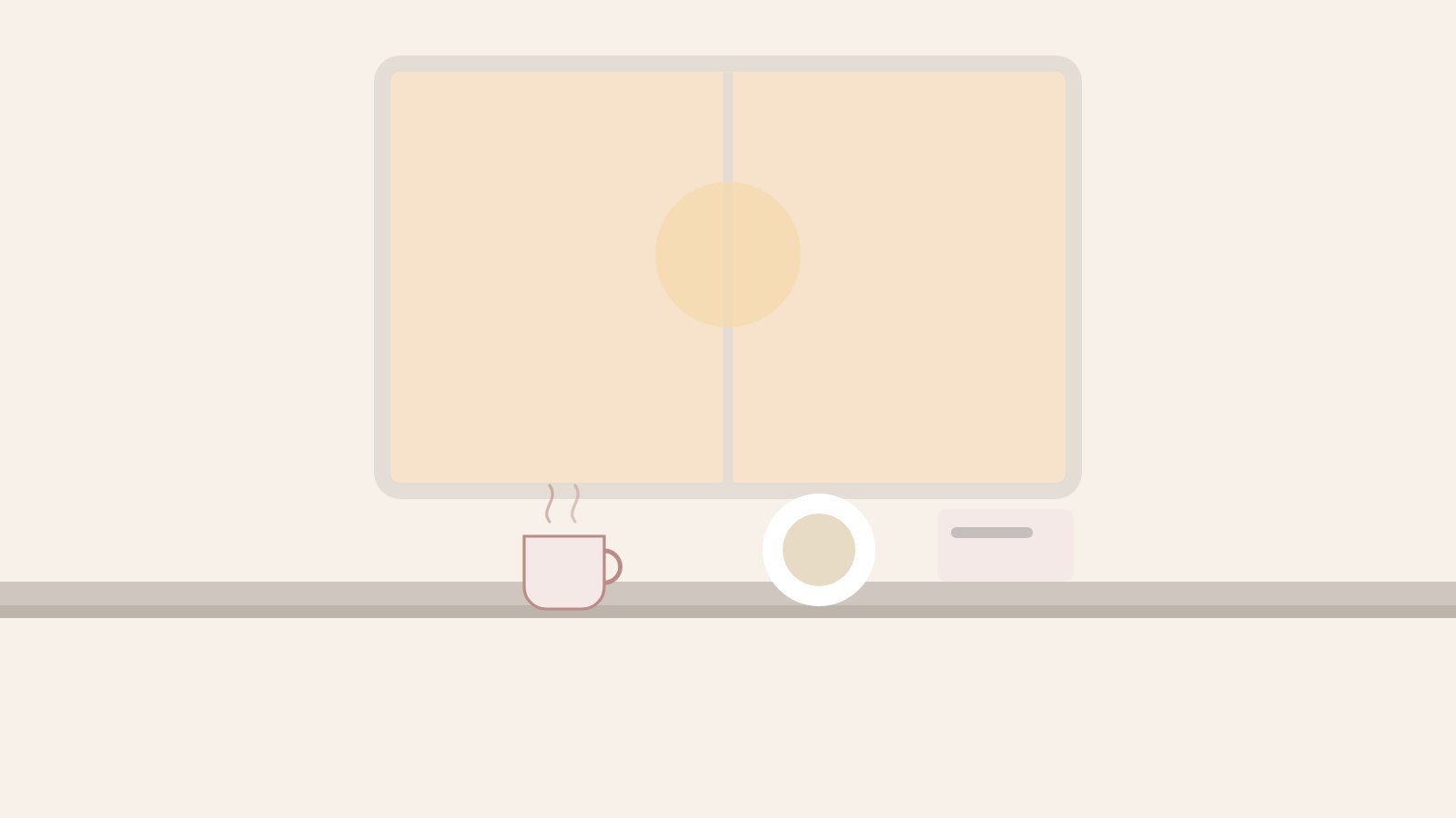 Illustration: Frühstückstisch am Fenster im ersten Tageslicht