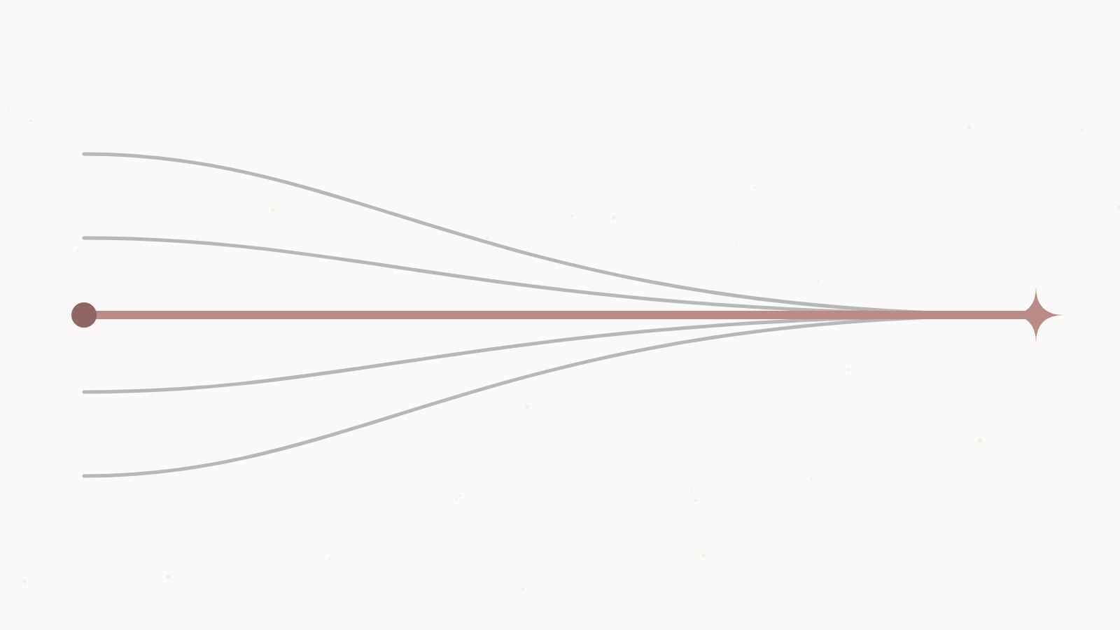 Illustration: Mehrere Wege, die sich kreuzen, einer davon deutlich hervorgehoben