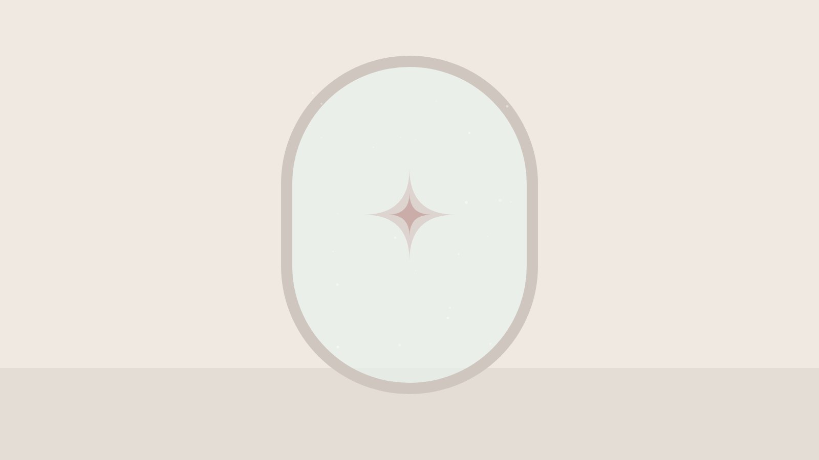 Illustration: Ein Spiegel, in dem ein Stern schwach zu sehen ist