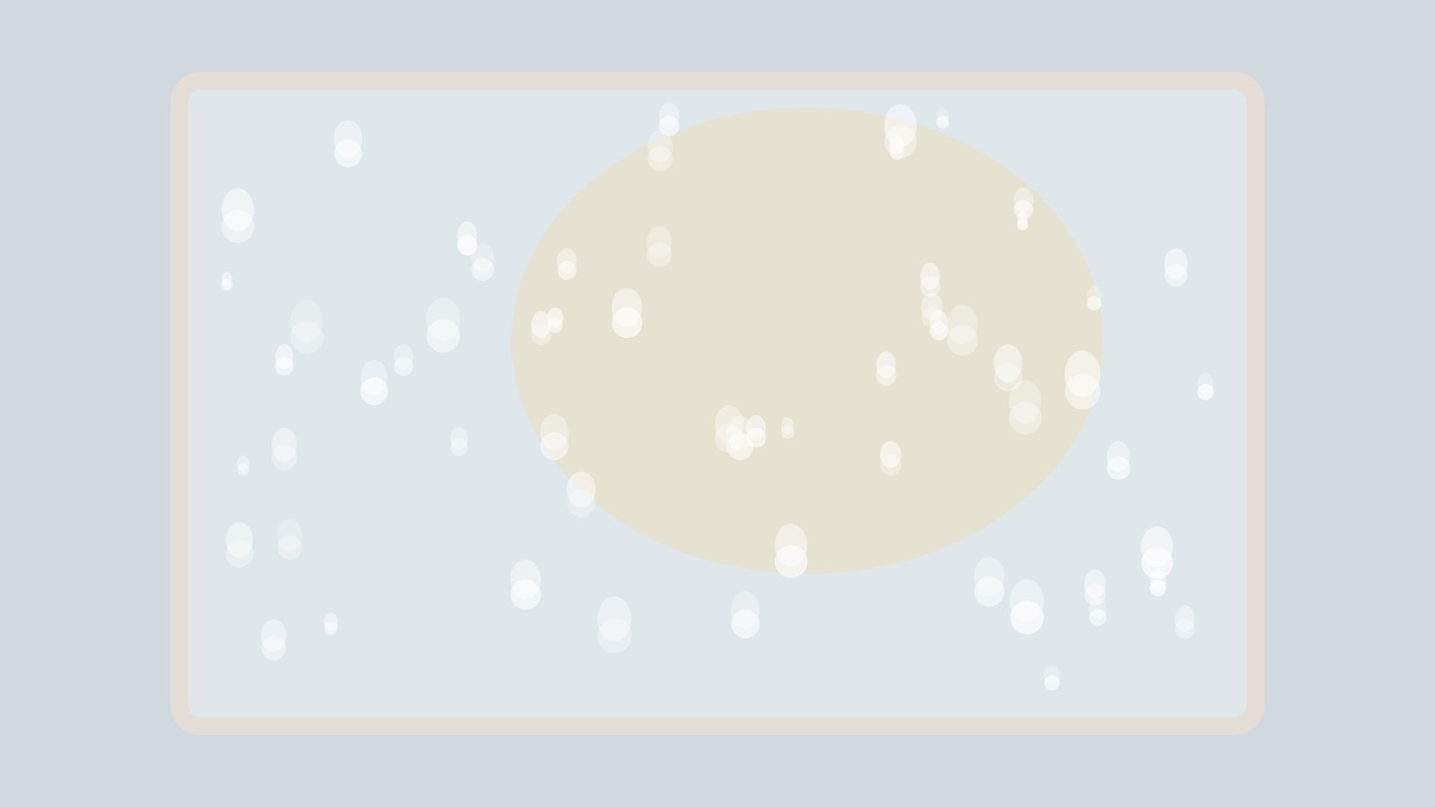 Illustration: Fensterscheibe mit Regentropfen, dahinter weiches Licht