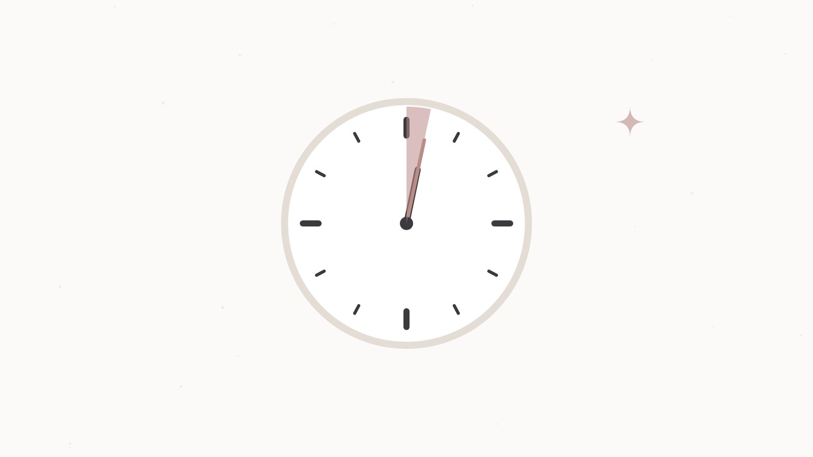 Illustration: Kleine Uhr, deren Zeiger nur einen schmalen Abschnitt zeigt